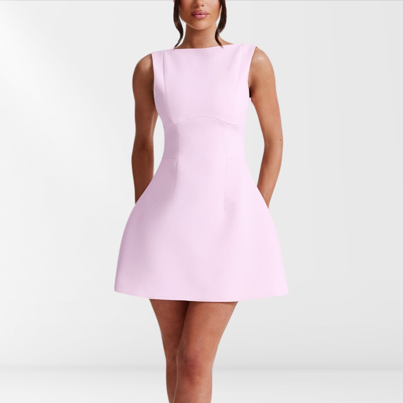 Weißes gehäkeltes Neckholder-Minikleid für Damen mit offenem Rücken – Sommer-Strandkleid