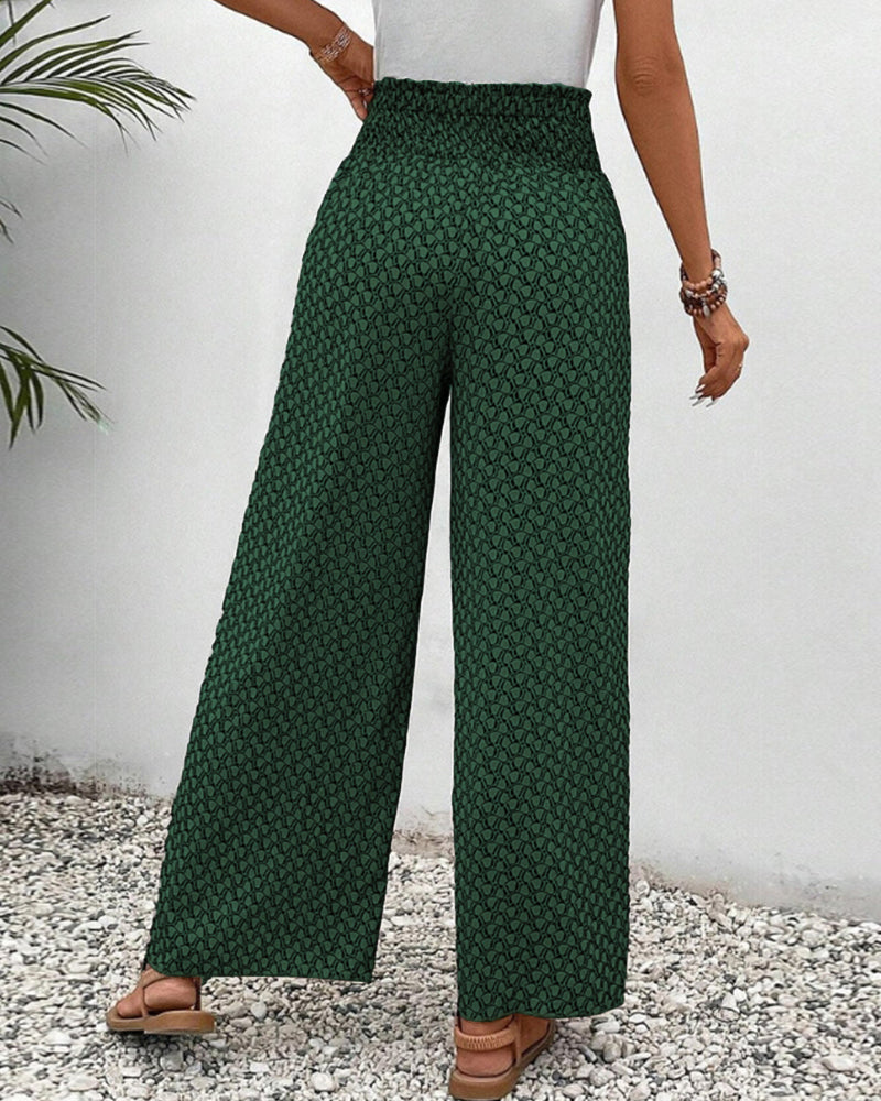 Damenhose mit hohem Bund & geometrischem Muster – Sapphira