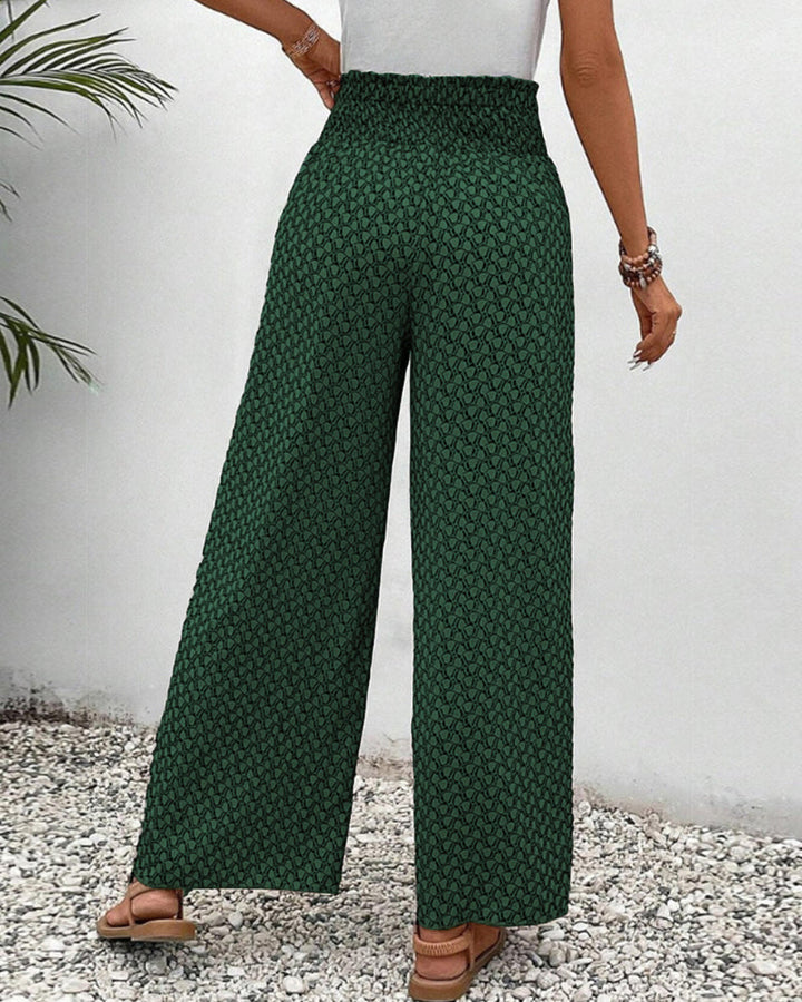 Damenhose mit hohem Bund & geometrischem Muster – Sapphira