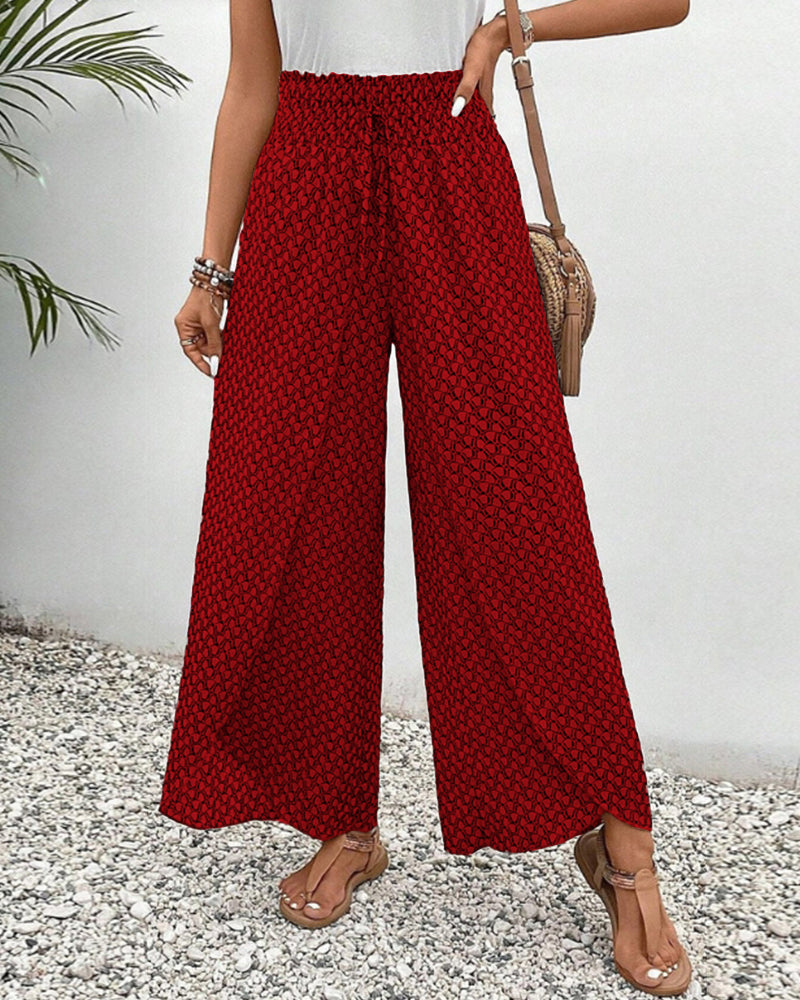 Damenhose mit hohem Bund & geometrischem Muster – Sapphira