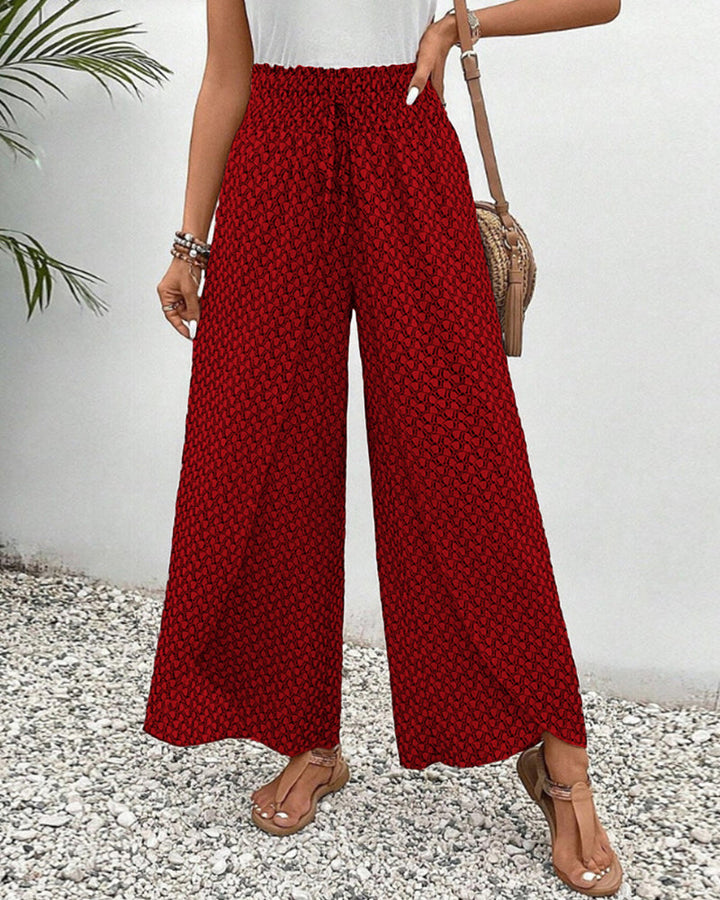 Damenhose mit hohem Bund & geometrischem Muster – Sapphira