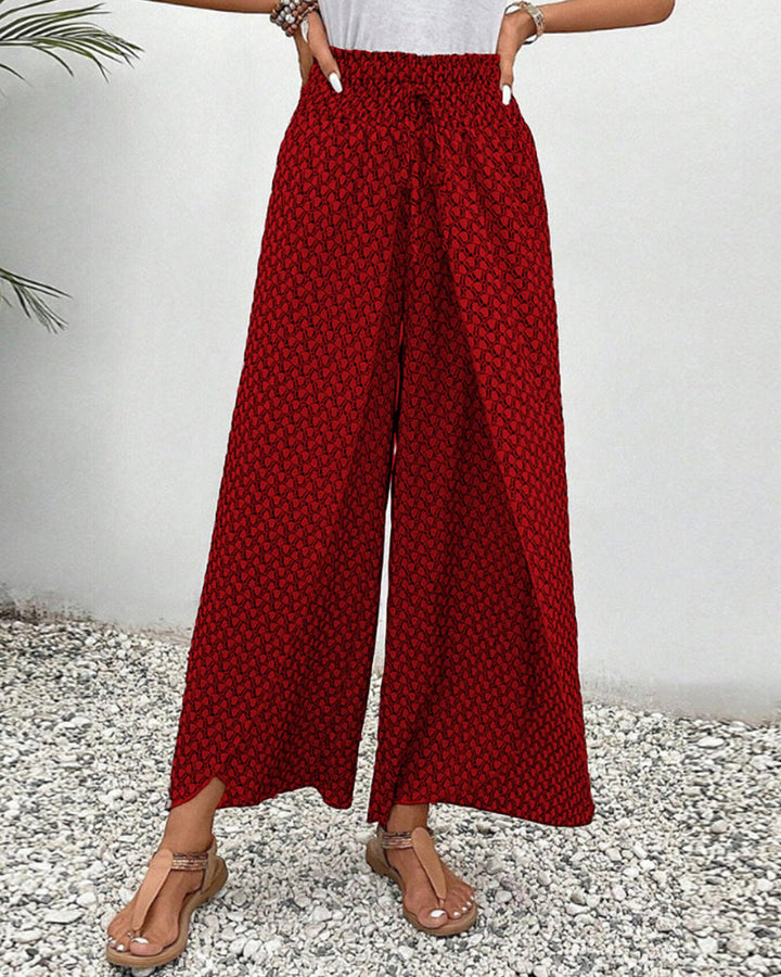 Damenhose mit hohem Bund & geometrischem Muster – Sapphira