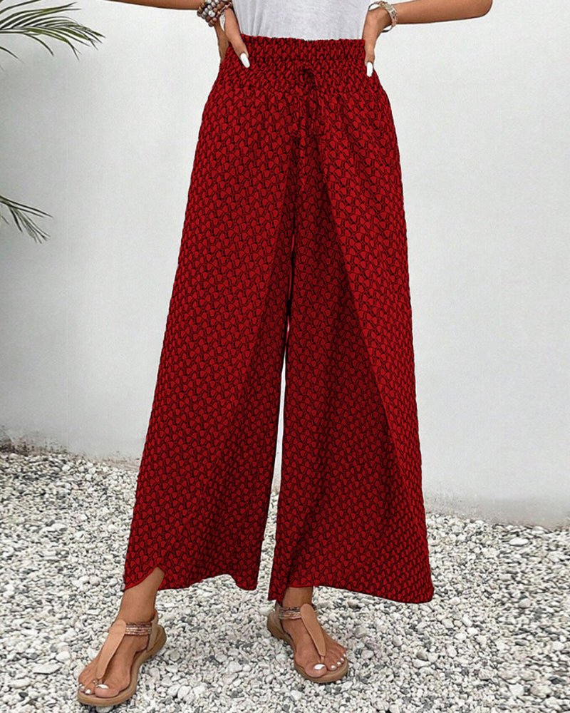 Damenhose mit hohem Bund & geometrischem Muster – Sapphira