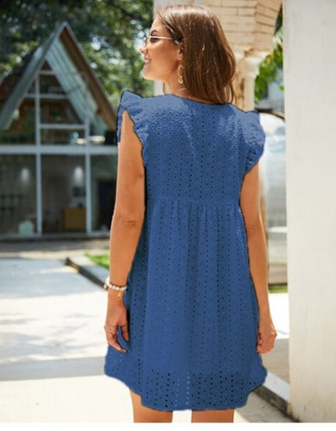 Trendy Sommer-Minikleid mit Volantärmeln – Elina