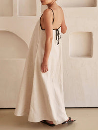 Trendy A-Linien Trägerkleid mit Kontrast-Design für Feiertage – Zoey