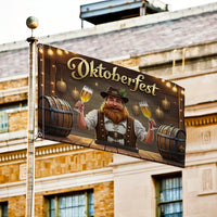 Oktoberfest Gartenflagge – BierFest Mann Oktoberfest 2025