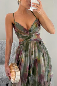 Elegantes Mesh-Maxikleid mit Figurbetontem Schnitt – Camille im Herbstzauber