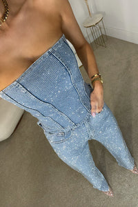 *******Glitzerndes Damen Hosenset mit High-Waist-Jeans – Liora