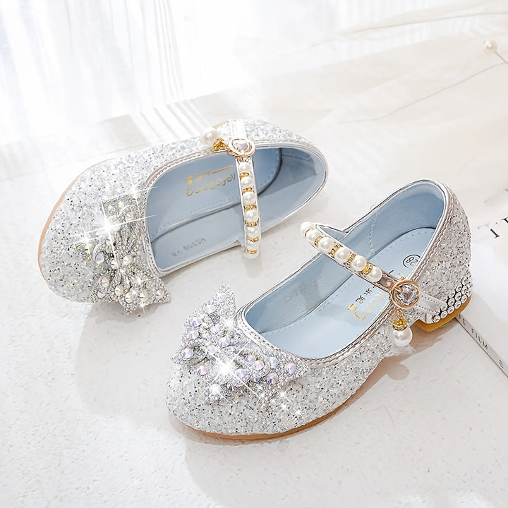 Herbstlicher Glitzer-Schuh Isla – Bequemer Slipper mit Pailletten & Perlen für Mädchen