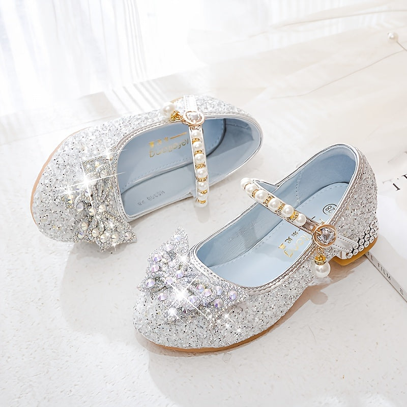 Herbstlicher Glitzer-Schuh Isla – Bequemer Slipper mit Pailletten & Perlen für Mädchen