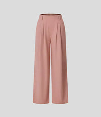Weite Damenhose, rosa, elegant, aus Baumwolle, modisch, für Büro und Freizeit.