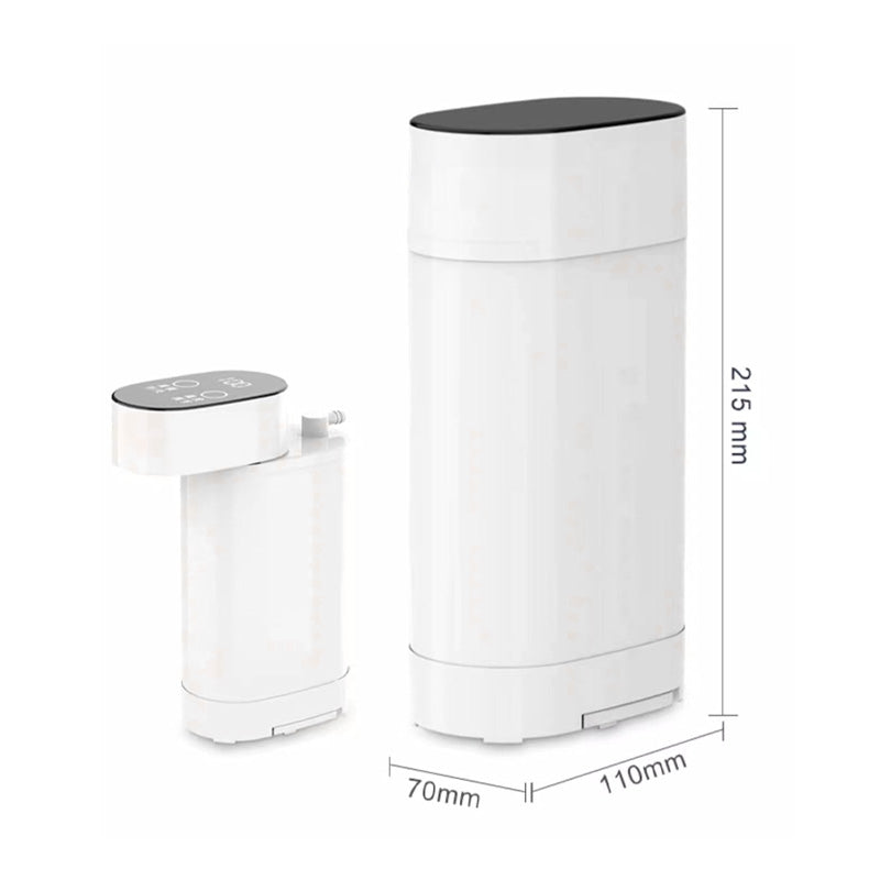 Weißer elektrischer Seifenspender, berührungslos, 215mm hoch, modernes Design.