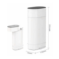 Weißer elektrischer Seifenspender, berührungslos, 215mm hoch, modernes Design.