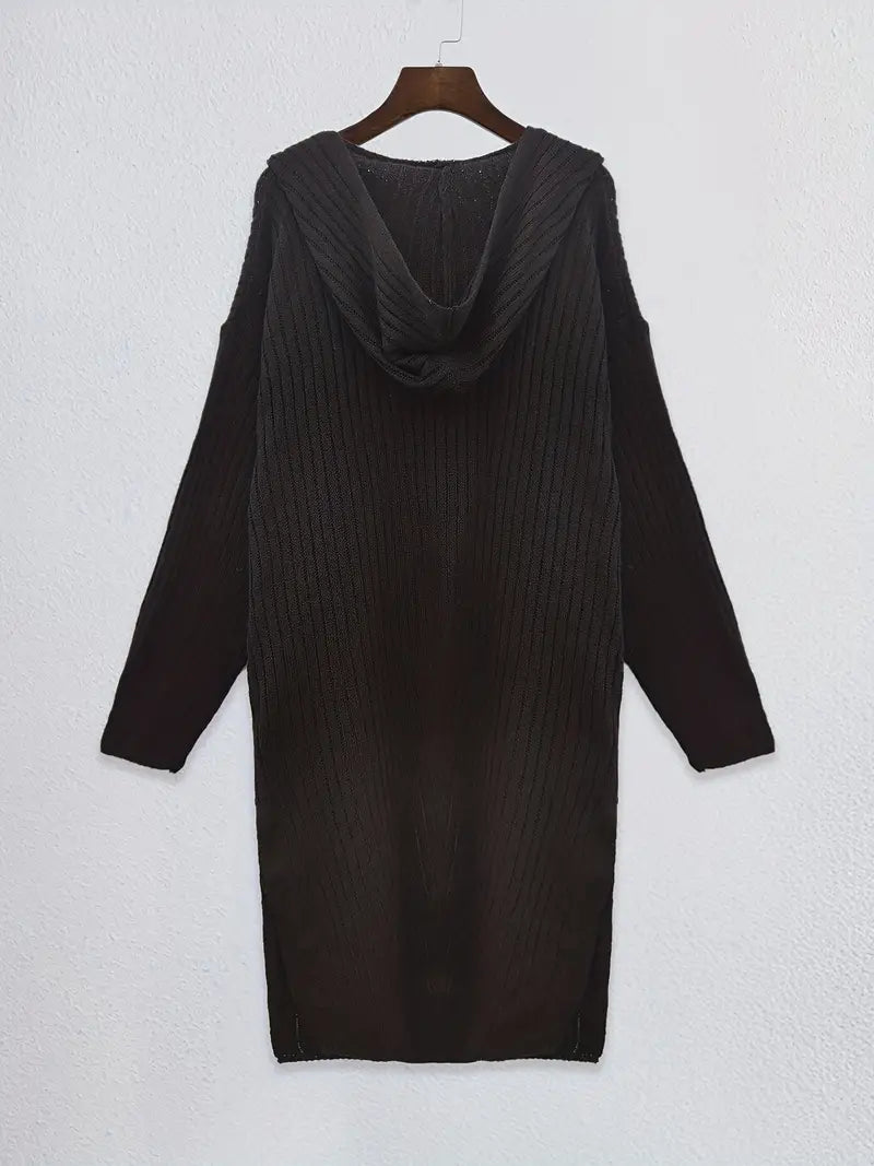 Langes Damen Strickcardigan für Herbst & Winter – Elara