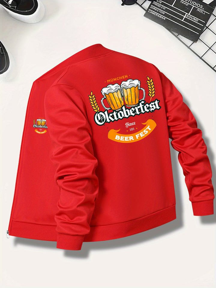 Herren Bomberjacke mit Oktoberfest-Bier-Print – Georg Oktoberfest 2025