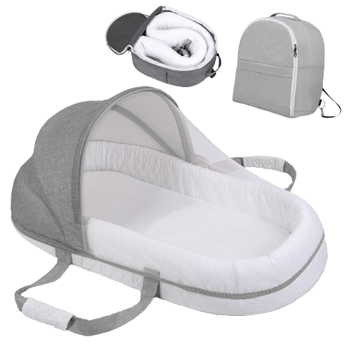 Faltbares & tragbares Babynest mit Moskitonetz – Schlafinsel Cosina