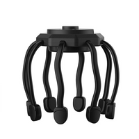 Schwarzer elektrischer Kopfhaut-Massager, freihändig, Stressabbau, Haarstimulation.