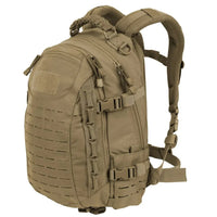 Taktischer Rucksack, beige, mit MOLLE-System, robustes Material, ideal für Outdoor-Aktivitäten.