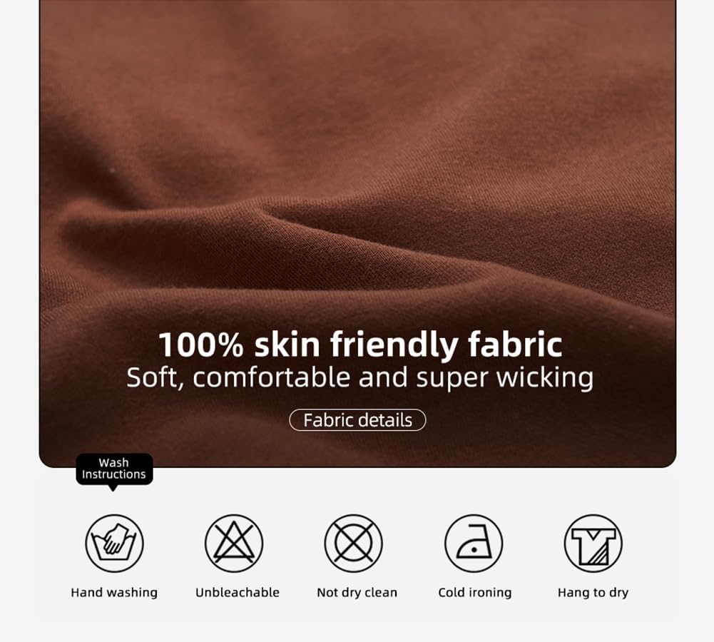 Brauner, hautfreundlicher Stoff, weich, bequem, super saugfähig, Pflegehinweise unten.