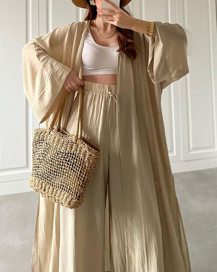 Herbstliches Lässiges Zweiteiler-Set Damen mit Weste und Hose – Thalia