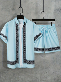 Boho Sommer Set Herren Zweiteilig Shirt und Shorts entspannt - Malik