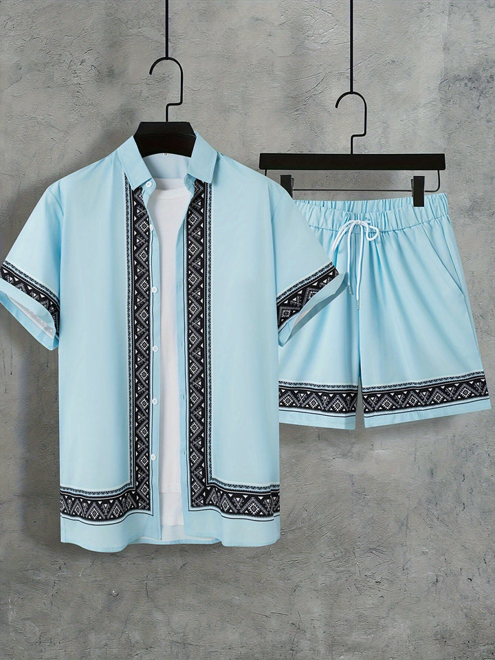 Boho Sommer Set Herren Zweiteilig Shirt und Shorts entspannt - Malik