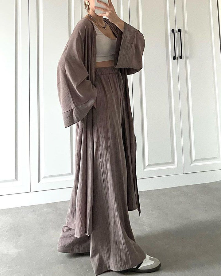 Herbstliches Lässiges Zweiteiler-Set Damen mit Weste und Hose – Thalia