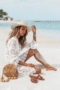 Boho Strandkleid mit Netzspitze im Lagenlook – Alina