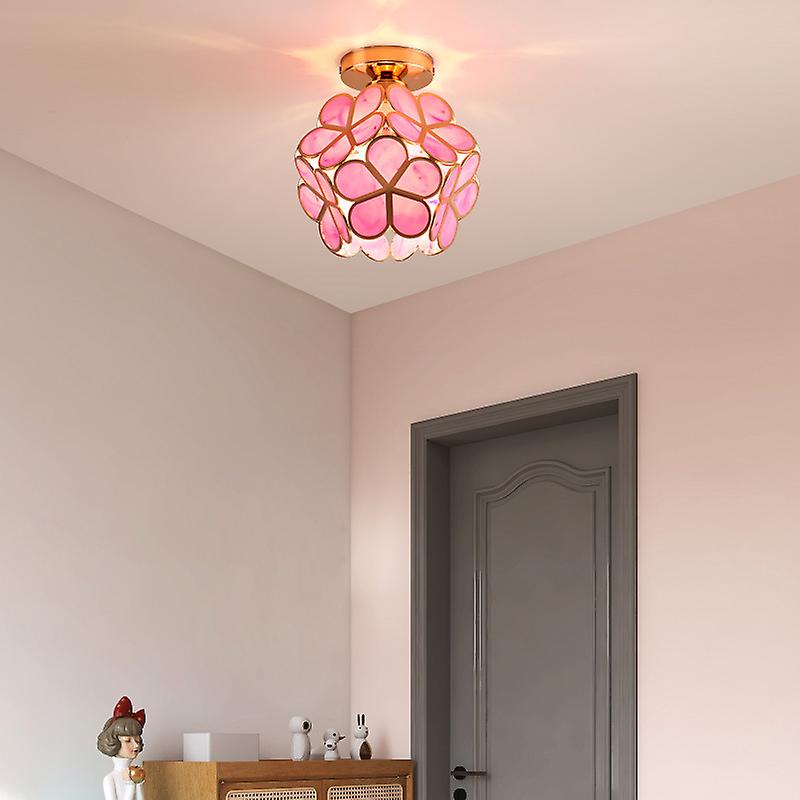 Rosa Deckenleuchte aus Glas, Blütenform, moderne Innenbeleuchtung, Wohnzimmerlampe.