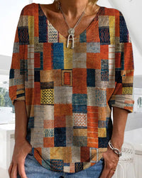 Herbstliches locker geschnittenes Baumwoll-Top – Amira