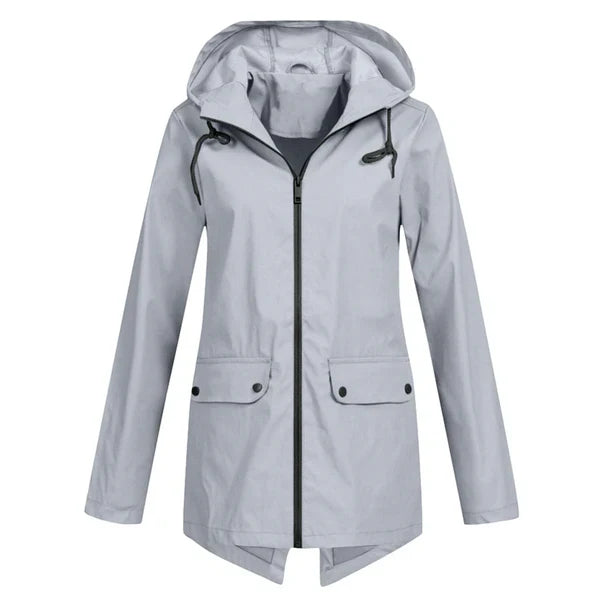 Herbstliche Damen Regenjacke mit Kapuze - Liora