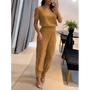 Trendiger Damen Jumpsuit mit Kurzarm & weitem Bein – Alina