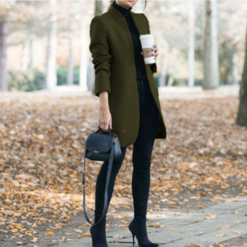 Damen Stehkragen Wintermantel mit zeitlosem Design – Reginel