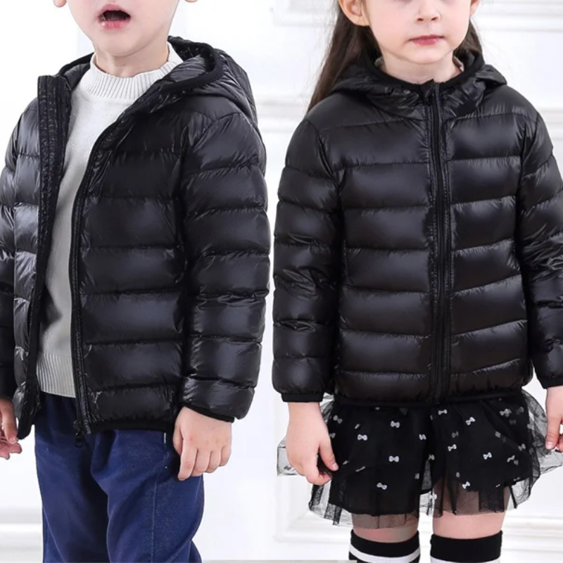 Kinder Regenjacke wasserdicht im Daunenstil mit Karikatur-Design – Miro