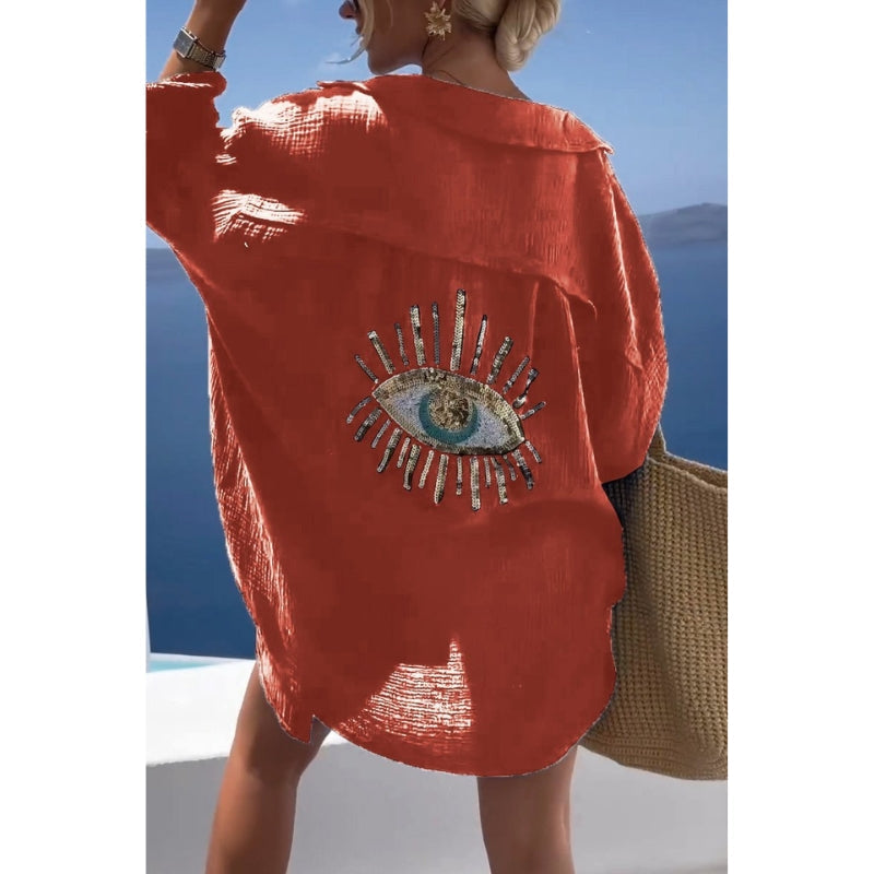 Leinen Damenbluse mit Knopfleiste – Marise