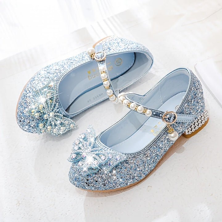 Herbstlicher Glitzer-Schuh Isla – Bequemer Slipper mit Pailletten & Perlen für Mädchen