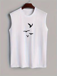 Ärmelloses Shirt mit Vogelprint Baumwolle Sommerlook - Noah (1+1 GRATIS)