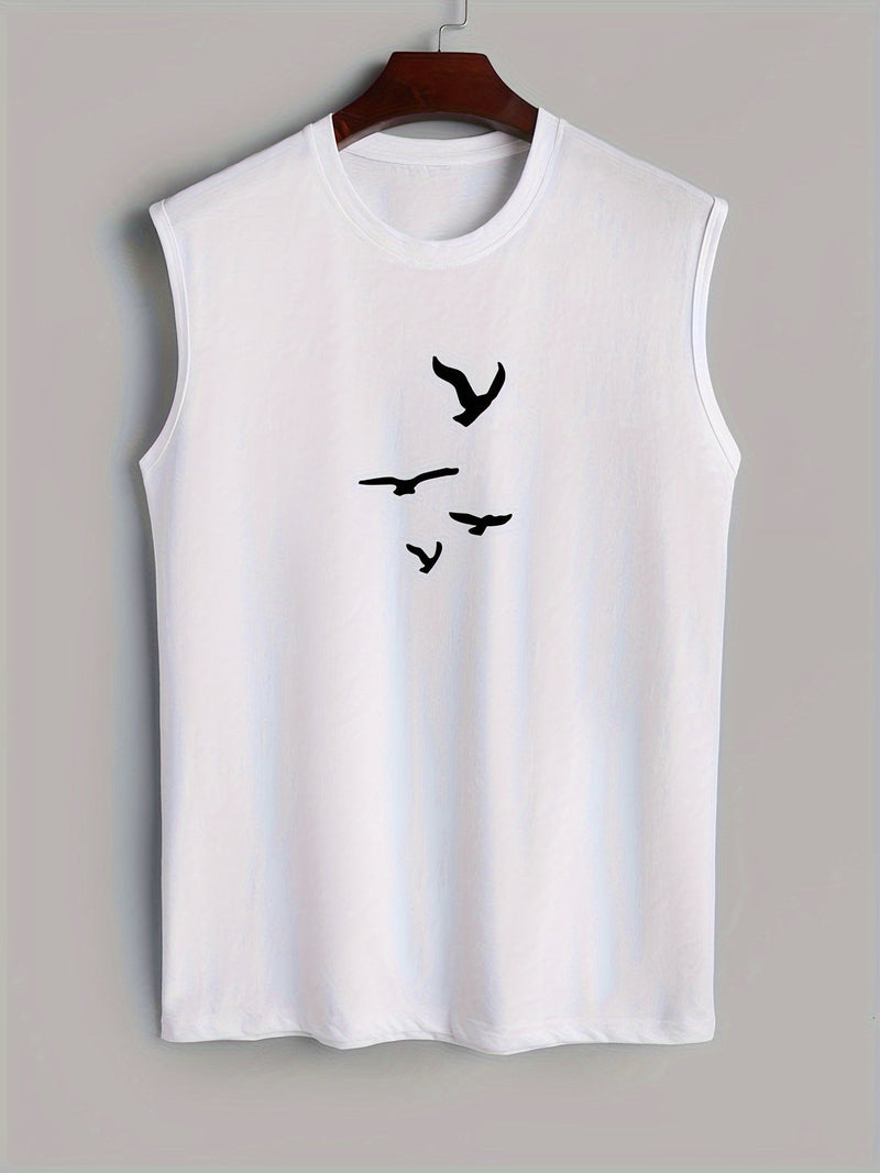 Ärmelloses Shirt mit Vogelprint Baumwolle Sommerlook - Noah (1+1 GRATIS)