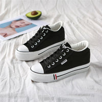 Stylische Damen Canvas-Sneaker mit Plateausohle – Leonie