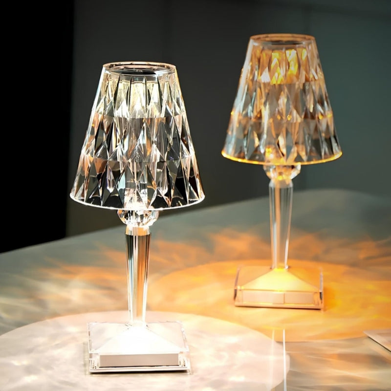Kristall-Tischlampe mit Touch-Bedienung - LumeCrystal