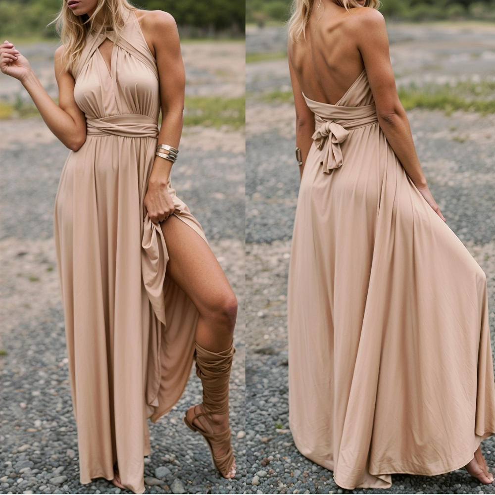 Elegantes Wickel-Maxikleid mit Femininer Passform – Celine