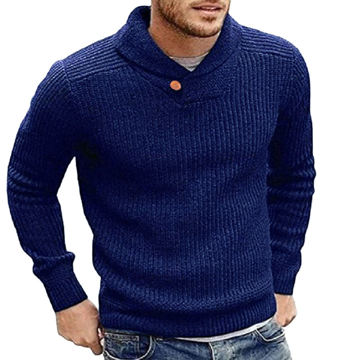 Einfarbiger Herren Winter-Strickpullover – Adrian