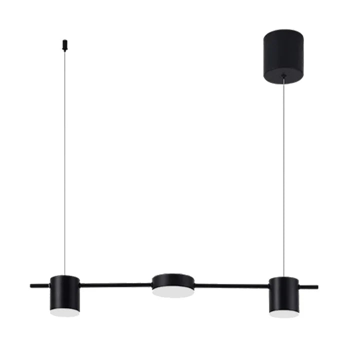 Moderne schwarze LED-Pendelleuchte, dreiflammig, minimalistisch, für Esszimmerbeleuchtung.