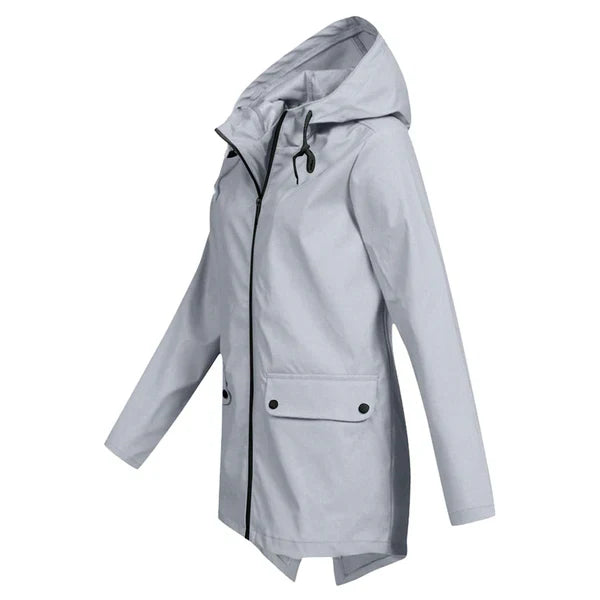 Herbstliche Damen Regenjacke mit Kapuze - Liora