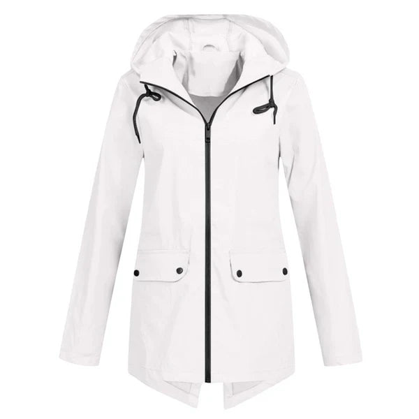 Herbstliche Damen Regenjacke mit Kapuze - Liora