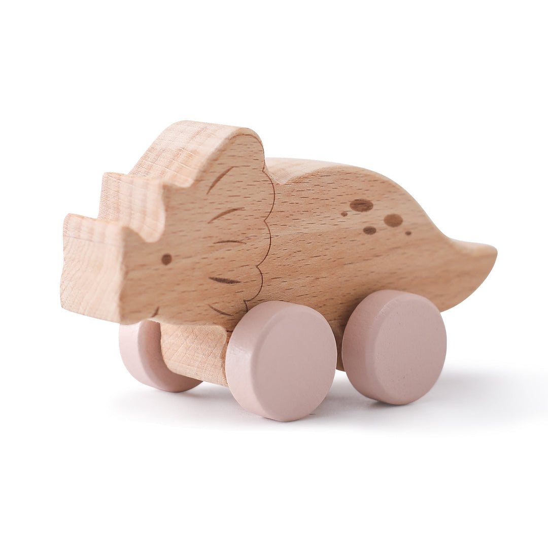 Holz-Dinosaurier mit Rollen für Kinder – 1 kaufen, 1 gratis Aktion