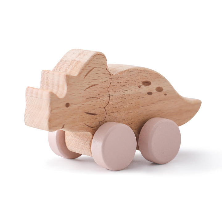 Holz-Dinosaurier mit Rollen für Kinder – 1 kaufen, 1 gratis Aktion