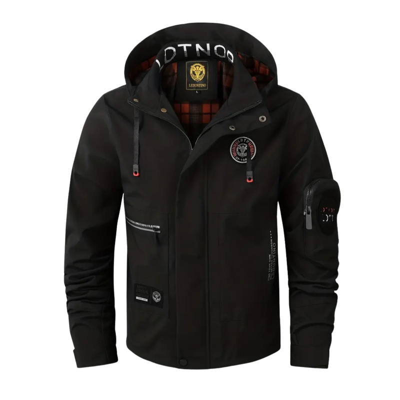Herren Outdoorjacke wasserdicht mit Kapuze & karierter Fütterung – Jorrit