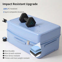 Flughafen-zugelassenes 55 cm Handgepäck mit 3:7-Aufteilung und dreiteiliger PC-Hartschale