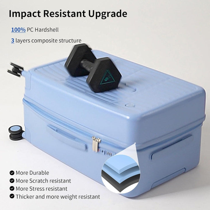 Flughafen-zugelassenes 55 cm Handgepäck mit 3:7-Aufteilung und dreiteiliger PC-Hartschale